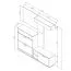 Mobile ingresso - Set "Zonza", color rovere Artisan/antracite, 2 scomparti a ribalta, 6 scomparti, 2 barre appendiabiti, 177 x 32 x 195