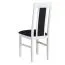 Sedia da pranzo imbottita Nasran | Tessuto grigio scuro | Legno di faggio bianco | Stile classico | Altezza seduta 47 cm