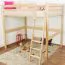 Letto a soppalco Andreas | Faggio massiccio naturale | Rete a doghe avvolgibile | 140 x 200 cm