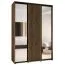 Armadio rovere con specchio Mina | Ampio spazio | Ante scorrevoli | Maniglie nere | 235,2 x 170 x 60 cm
