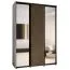Armadio Mina scorrevole con specchio | Bianco/nero | Ampio spazio | Spazzole antipolvere | 235,2 x 170 x 60 cm
