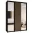 Armadio nero Mina ante scorrevoli con specchio | Maniglie metallo | Ampio spazio | 235,2 x 170 x 60 cm
