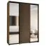 Armadio Mina scorrevole con specchi | Rovere e nero | Ampio spazio | Perfetto per soggiorno | 235,2 x 190 x 60 cm