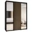 Armadio nero Mina con specchi | Maniglie in metallo nero | Salvaspazio | 235,2 x 190 x 60 cm