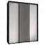 Armadio Mina ante scorrevoli | Bianco e nero moderno | Ampio spazio | Doghe nere | 235,2 x 200 x 60 cm