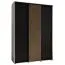 Armadio scorrevole Tharo bianco/nero | 235,2 x 180 x 45 cm | Design moderno | Maniglie in metallo nero | Spazzole antipolvere | Numerosi scomparti
