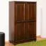 Cassettiera Junco 157 | Pino massello color noce | 140 x 89 x 41 cm | 3 scomparti spaziosi | Robusta e stabile