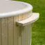 Vasca da bagno per esterni 01 in legno termotrattato con illuminazione a LED, copertura termica, getti d'aria massaggianti e isolamento termico, vasca: antracite, diametro interno: 200 cm