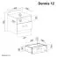 Comodino Dennis 12 per cameretta | Frassino e bianco | 51 x 45 x 35 cm | 1 cassetto