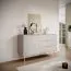 Cassettiera moderna Sloughia 04 beige | 3 cassetti, 2 scomparti | Protezione bordi ABS | 81 x 138 x 38 cm