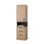 Armadio angolare 3 pezzi Fafe | Rovere Artisan e nero | 6 cassetti | Sistema Soft-Close