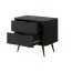 Comodino Sloughia 14 nero | Frontale a doghe elegante | Metallo e ABS | 55 x 63 x 38 cm