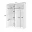 Armadio ad ante scorrevoli "Almyros", bianco, doghe decorative in rovere Artisan, 5 scomparti, 1 barra appendiabiti, 1 specchio, 200,5 x 62 x 198,5 cm