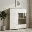 Vetrinetta moderna Kavieng 05 | Rovere e bianco | 110 x 99 x 40 cm | Spazio elegante e funzionale