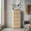 Cassettiera Kiunga 05 | 5 cassetti | Faggio/Bianco | 112 x 42 x 40 cm | Design moderno e praticità