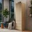 Armadio Kiunga 11 | Finitura faggio/bianco | 200 x 52 x 40 cm | Design moderno senza maniglie