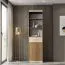 Armadio Pasuruan 04 | Noce e acero | 195 x 54 x 37 cm | Design moderno, spazio ottimale