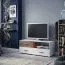 Mobile porta TV Bulolo 17 | Bianco e noce | 47 x 120 x 50 cm | Design moderno, 2 cassetti, alta qualità