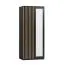 Armadio spazioso Cikarang 12 nero/rovere | 200 x 84 x 60 cm | Ante battenti e specchio