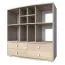 Scaffale Rabaul 16 | Rovere Sonoma | 126 x 130 x 40 cm | 4 cassetti e 2 ripiani