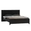 Letto singolo nero elegante | 140 x 200 cm | Testata con doghe | Gambe in metallo | Bordi in ABS
