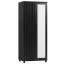 Armadio nero con specchio | Frontali dogati | 200 x 84 x 60 cm | 2 ante, 7 ripiani, asta appendiabiti | Bordi ABS