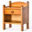 Comodino pino massello color rovere Junco 132 | 45x34x29 cm | Design moderno e compatto