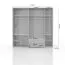 Armadio battente con cornice Siumu 31 | Bianco/Bianco lucido | 226 x 232 x 60 cm | Design moderno