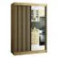 Borgis 03C armadio scorrevole con specchio | Rovere Artisan e nero opaco | 200 x 150 x 62 cm