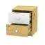 Cassettiera compatta per scrivania Sirte 09 | Rovere e bianco opaco | 50 x 40 x 40 cm | 2 cassetti pratici