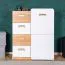 Cassettiera per cameretta "Dennis" 06 | Frassino e bianco | 100 x 80 x 40 cm | Design moderno