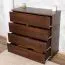 Cassettiera legno massiccio pino noce Junco 143 | 4 ampi cassetti | 100x100x42 cm | Alta qualità