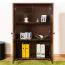 Cassettiera Junco 157 | Pino massello color noce | 140 x 89 x 41 cm | 3 scomparti spaziosi | Robusta e stabile