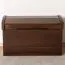 Cassapanca grande in legno di pino massiccio noce 184 | Design essenziale | 44 x 68 x 43 cm | Lunga durata