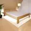 Letto alla francese 114, faggio massello, naturale, incl. rete a doghe - 140 x 200 cm