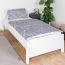 Letto singolo bianco, robusto letto per ospiti in legno di faggio massiccio 117, incl. rete a doghe, superficie di riposo 90 x 200 cm
