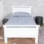 Letto singolo in legno massiccio, letto moderno per ospiti pino massiccio 70, bianco, incl. rete a doghe, superficie di appoggio 90 x 200 cm