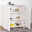 Cassettiera moderna in pino massiccio bianco Columba 05 | 101 x 100 x 50 cm | 3 scomparti spaziosi, 2 ante, robusta