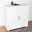 Cassettiera moderna in pino massiccio bianco Columba 05 | 101 x 100 x 50 cm | 3 scomparti spaziosi, 2 ante, robusta