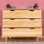 Cassettiera Aurornis 32 in rovere massello naturale | 84 x 96 x 40 cm | 3 cassetti capienti | Design moderno