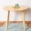 Tavolino rotondo Aurornis 78 in pino massiccio naturale | Design moderno | 60 x 60 x 50 cm