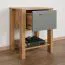 Comodino Braianik 30 | Rovere Wotan e verde | 1 cassetto, vano libri | 59 x 42 x 37 cm