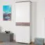 Set ingresso 3 pezzi Sagone | Rovere marrone scuro e bianco | Design moderno | Maniglie in metallo argento