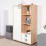 Cassettiera per cameretta Benjamin 26 | Faggio e bianco | 134 x 86 x 37 cm | Stile moderno e funzionale
