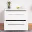 Comodino Siumu 18 | Bianco lucido | 43x45x40 cm | 2 cassetti Soft Close | Moderno e pratico