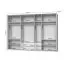 Armadio a porte battenti / Armadio con cornice a LED Gataivai 60, colore: beige lucido / noce - Dimensioni: 224 x 322 x 60 cm (A x L x P)