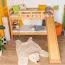 Letto a castello con scivolo 80 x 200 cm | Faggio massello naturale laccato | Divisibile in due singoli | Easy Premium Line K29/n