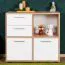 Cassettiera moderna Palpala 05 | Rovere Sonoma e bianco | 75 x 80 x 35 cm | Design elegante