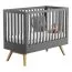 Lettino per bambini "Naema" 06 | Grigio e rovere naturale | 70 x 140 cm | Design moderno e funzionale