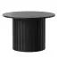 Tavolino rotondo Annelin 15 | Nero con strisce decorative | 70 x 70 cm | Elegante e versatile